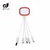 @Gfun Custom Logo Colorful Led Shiny All-in-one Charging Cable For Keychain Light Flat Cable Type C USB Cable Gift