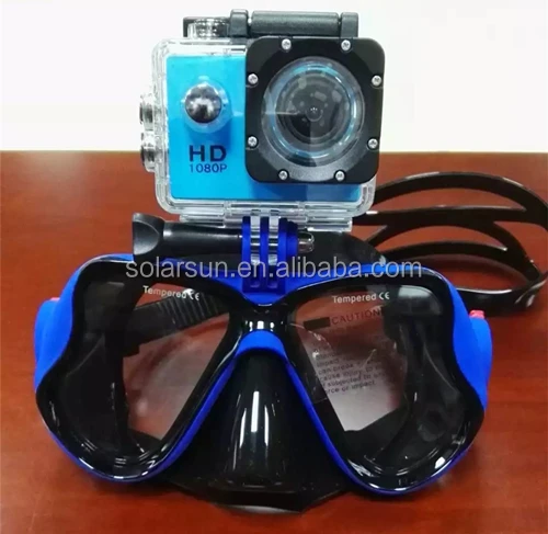 New arrivals gopro scuba mask and snorkels tempered lens version silicone diving mask for adult