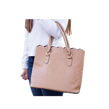 Fh173 Whole Fashion Monogrammed Scalloped Purse Tote Shoulder Handbag Bag