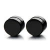 Women 316L Surgical Steel Punk Style Round Silver Black Plated Magnetic Fake Plug