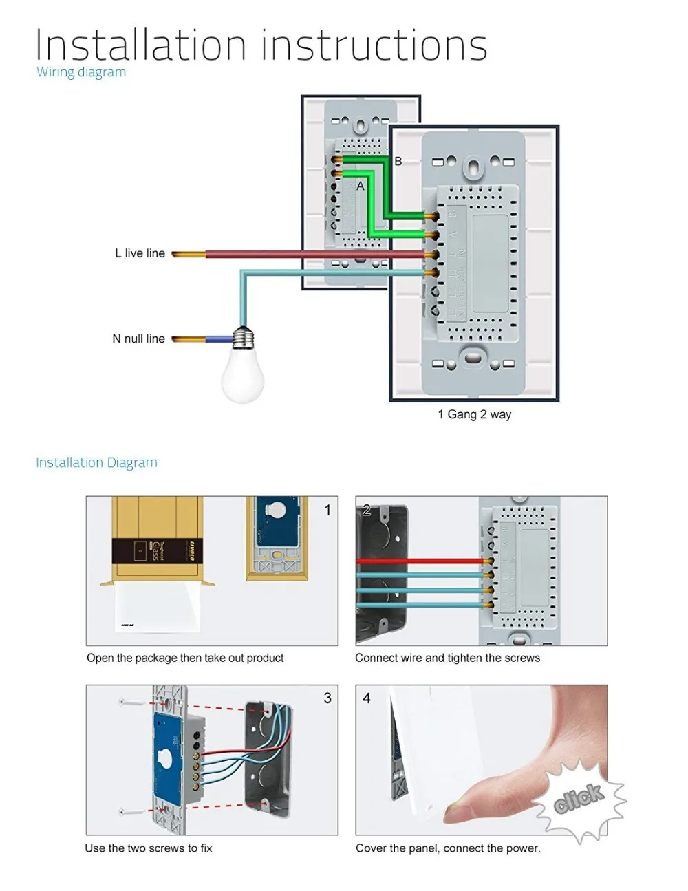 Touch wall light switch схема