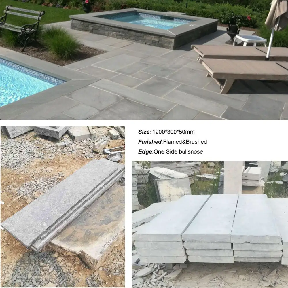 Samistone Sale Natural Blue Limestone Swimming Pool Copping Stones