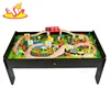 Customize educational 90PCS pink wooden train set table for kids W04C009B