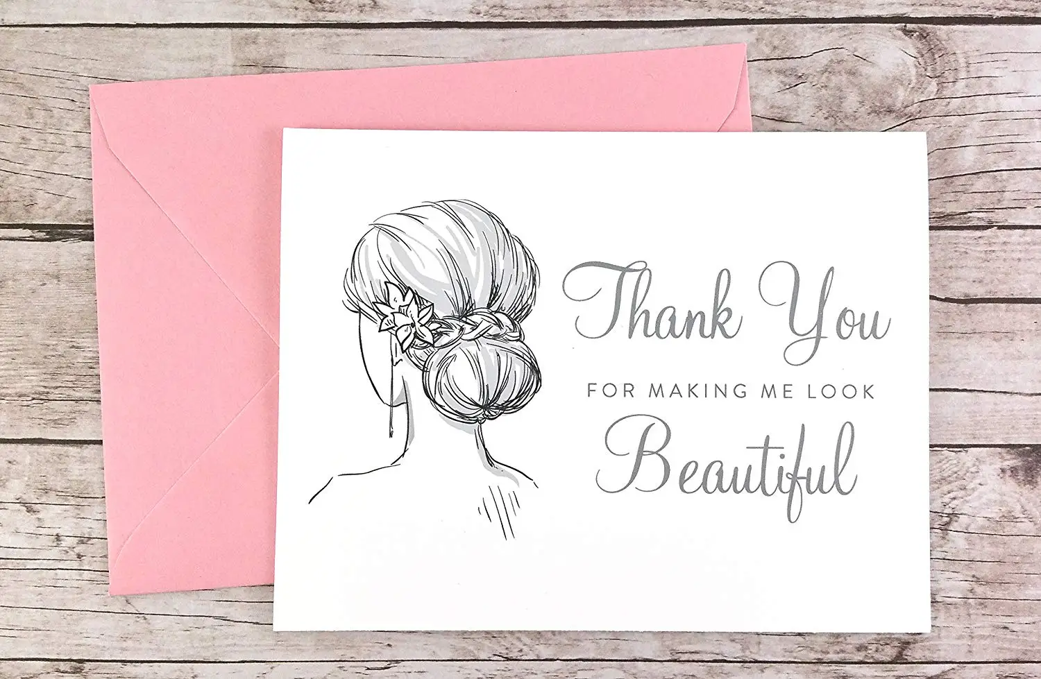 Single Wedding Card For the makeup artist or hair stylist Thank you for making me look beautiful