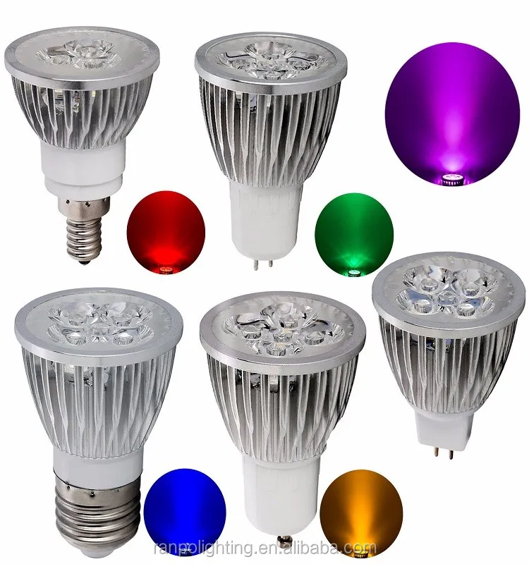 LED Spotlight Bulbs Lamp Lighting 4W GU10 MR16 E27 E14 B15 Gu5.3 Multi-Color High Bright High Quality Factory Direct Selling