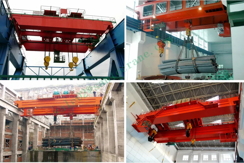 Qe 100+100/20ton Double Hoist Trolley Bridge Crane For Lifting Goods ...