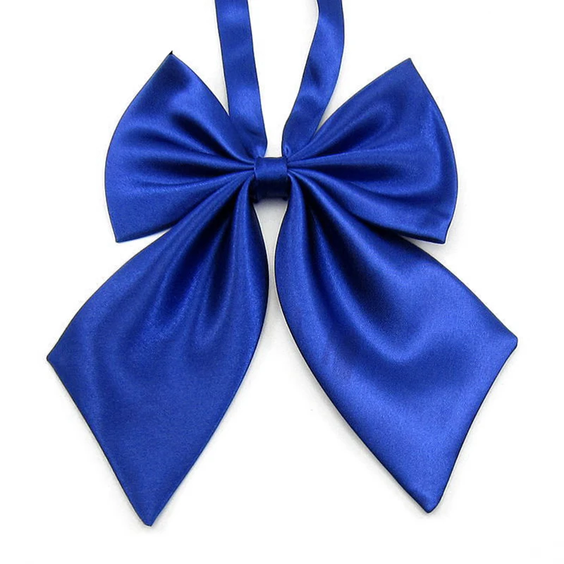 High quality polyester Lady tie collar flower cable tie Pure color bow tie for women