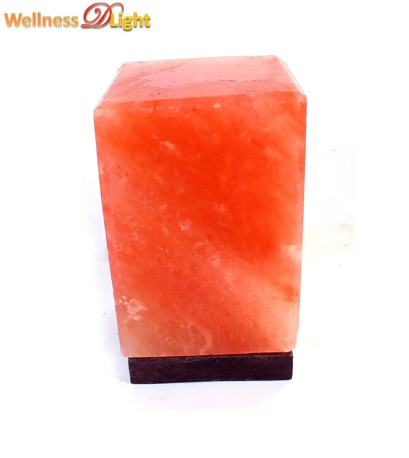 WDL ROCK SALT HAND CRAFTED CUBE SALT LAMP 6" WITH CORD, BULB