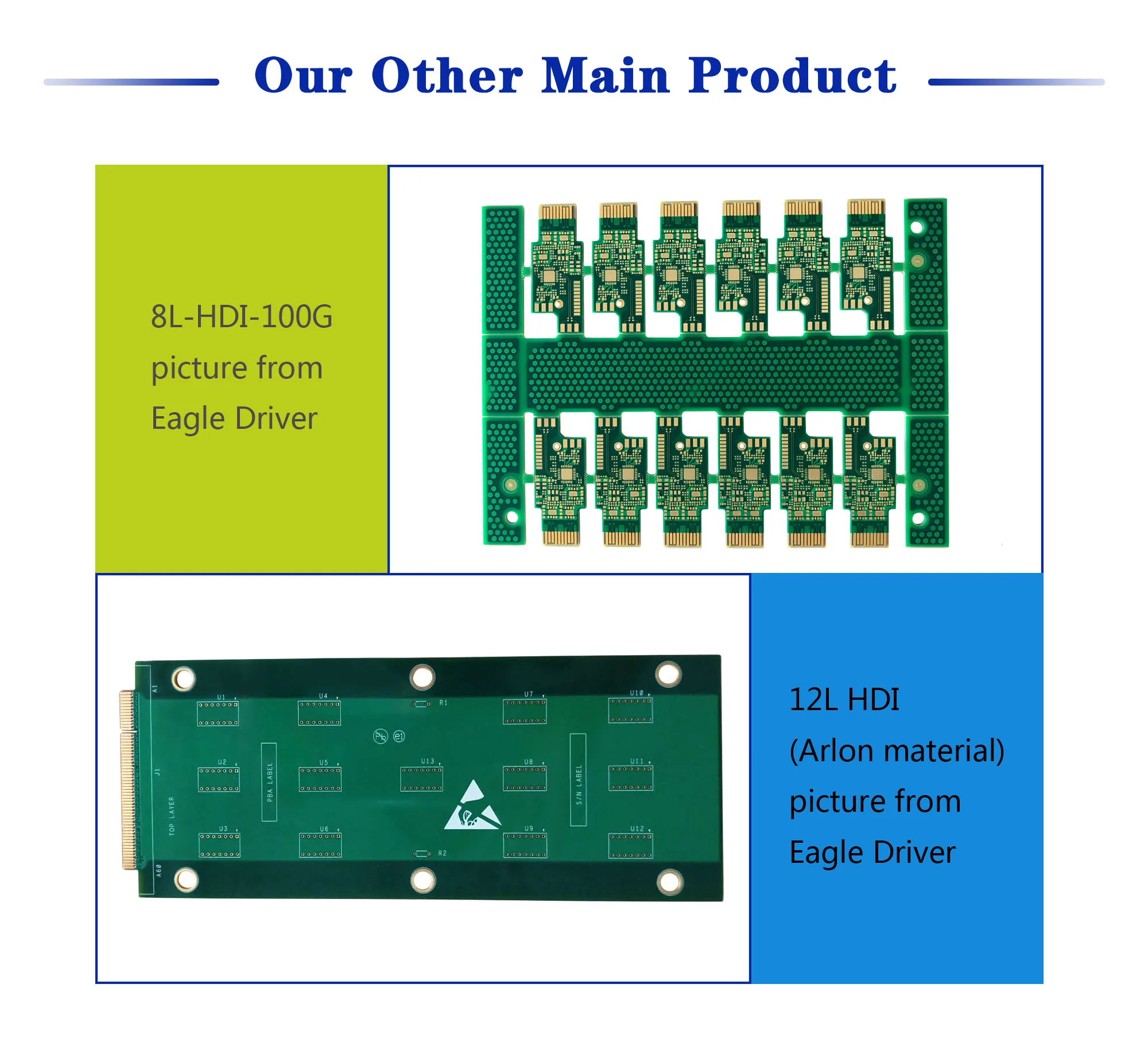 Fr4 94v0 Hdi Pcb 6 Layers Multilayer Pcb Board Custom Printed Circuit ...