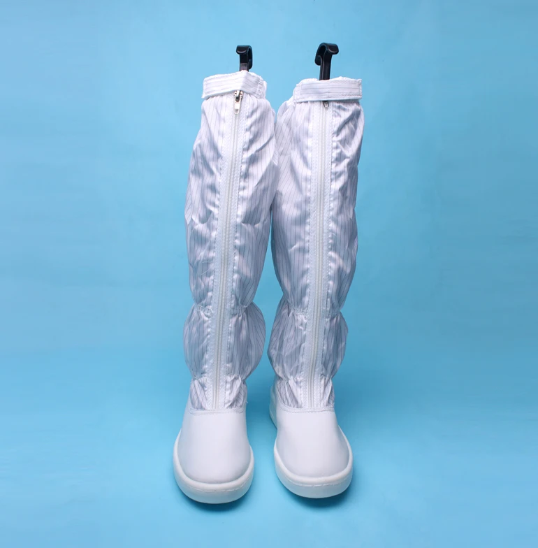 Pu Antistatic Boot White Stripe Antistatic Cloth Shoes Work Cleanroom