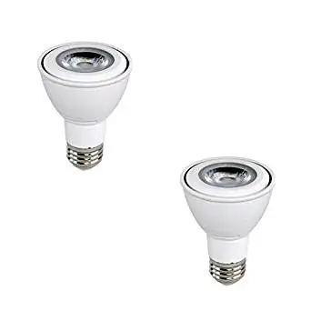 Euri Lighting flood PAR20 LED bulb, 7W (50 Watt Equivalent), 2700K (Warm White Glow), 40° Beam Angle, Medium Base (E26), 500 Lumens, Dimmable, UL-Listed, MCOB LED Technology - EP20-2020EW (Pack of 2)