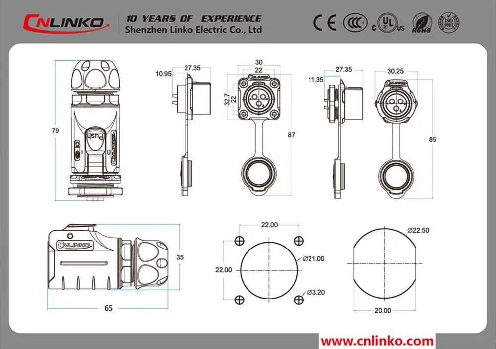 Plug And Socket Outlet Ip65 3 Pin Socket Connector Ip65