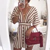 2019 Tempting Hot Sale new ladies casual dresses spring and summer autumn exposed chest women's striped deep V dress
