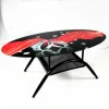 Magic Rings Picture Tempered Glass Coffee Table for The Living Room Foshan manufacturer