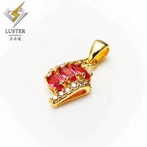Sufficient supplies Gold plating pendant glowing diamond cubic zircon and crystal Square copper minerals three stone pendants