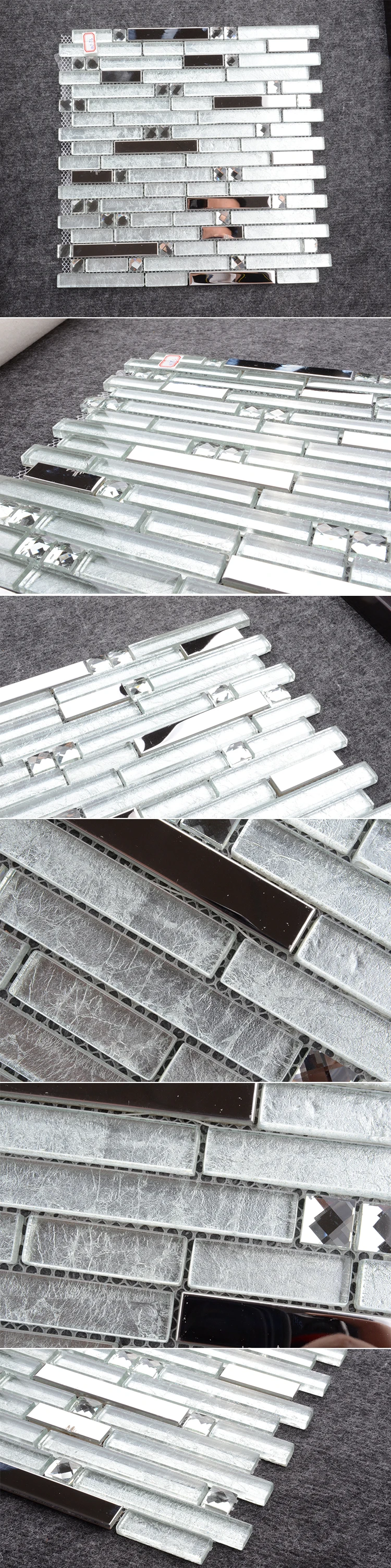 lowes mirror 12x24 stainless steel aqua crystal white strip mosaic floor tiles kitchen