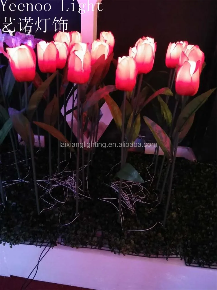 Competitive Price Led Tulip Flower Outdoor Garden Plaza Lawn Decoration