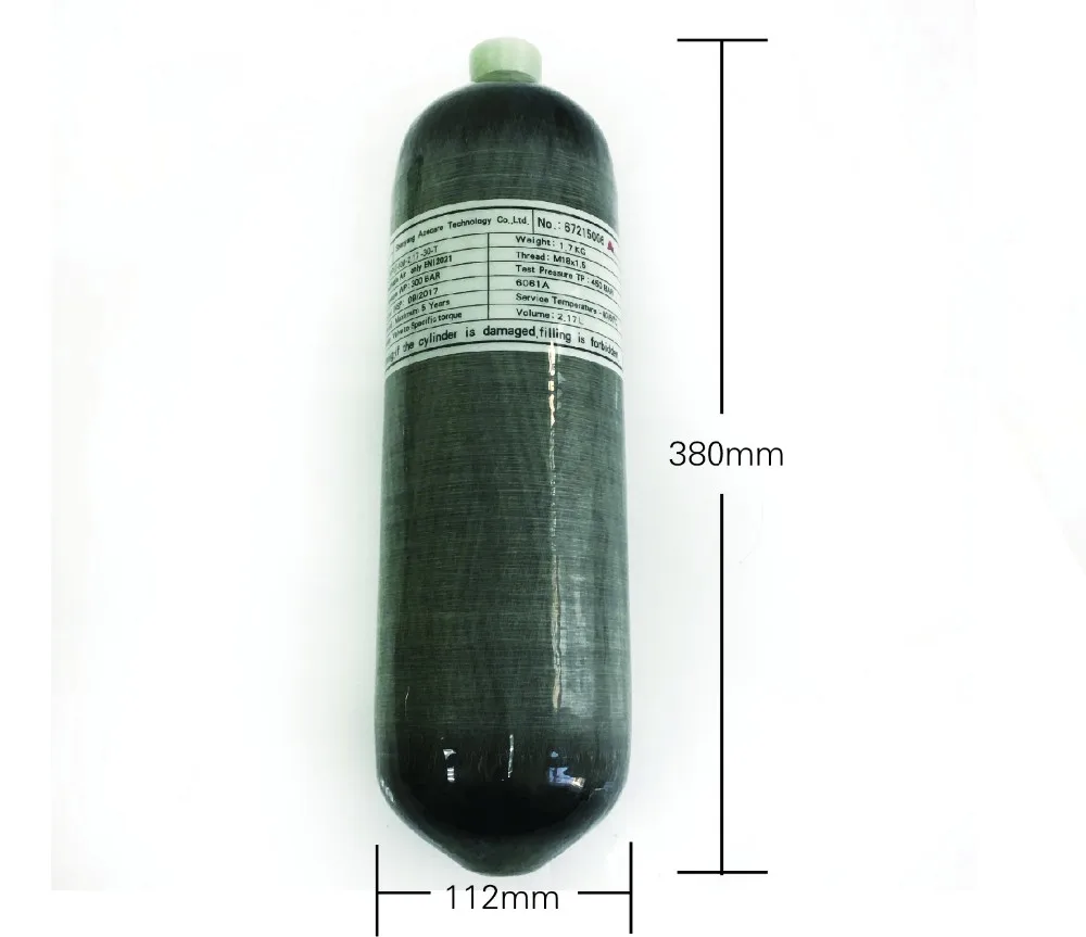 Acecare Hot Sale 2.17l 30mpa 4500psi Carbon Fiber Gas Cylinder