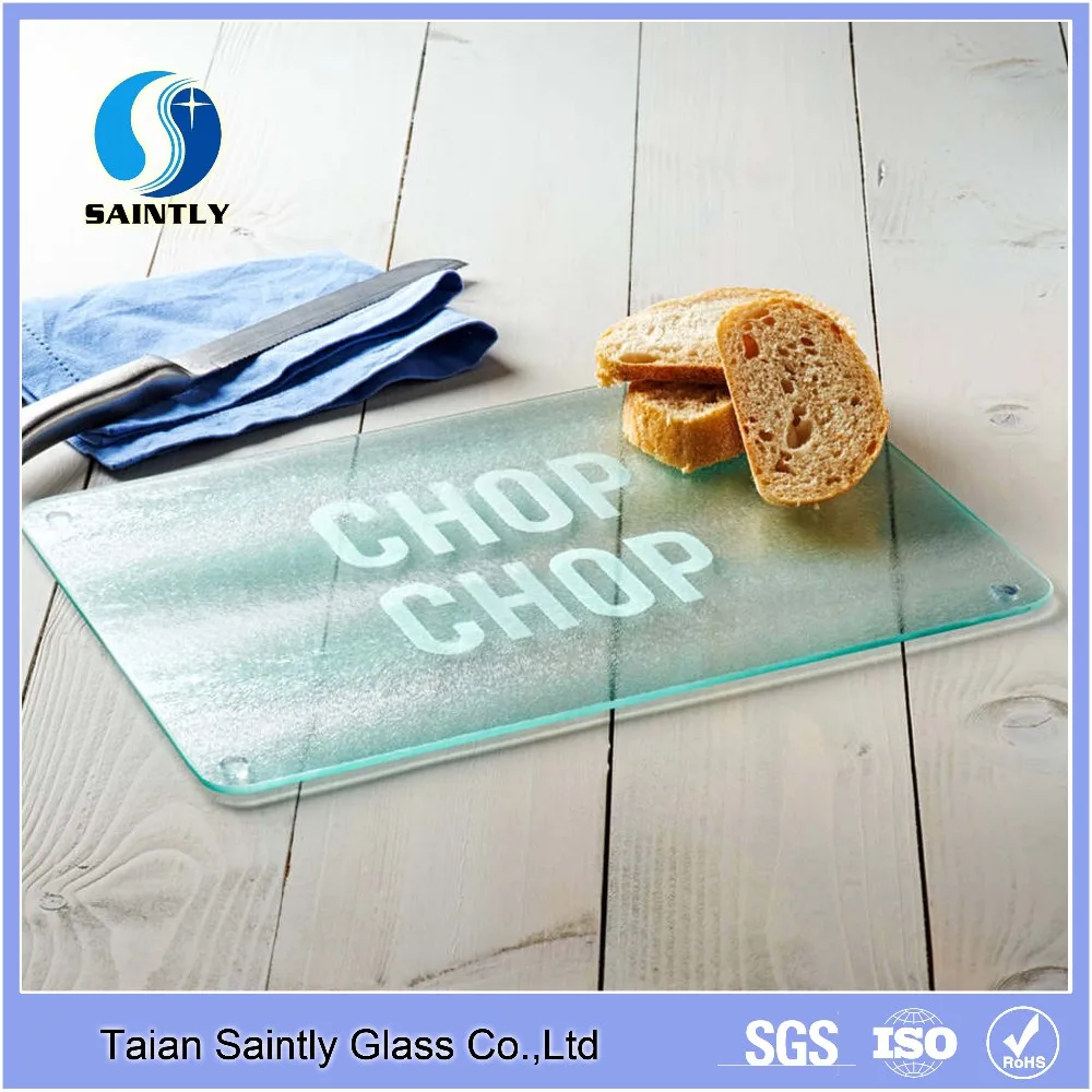 8mm 10mm 12mm Clear Tempered Glass Cutting Board With Polished Edge And