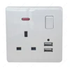 2 Gang 13 A Double Wall UK Plug Socket Multi functional Socket Usage Electronic Outlet With 2 USB Charger Port Outlets Plate