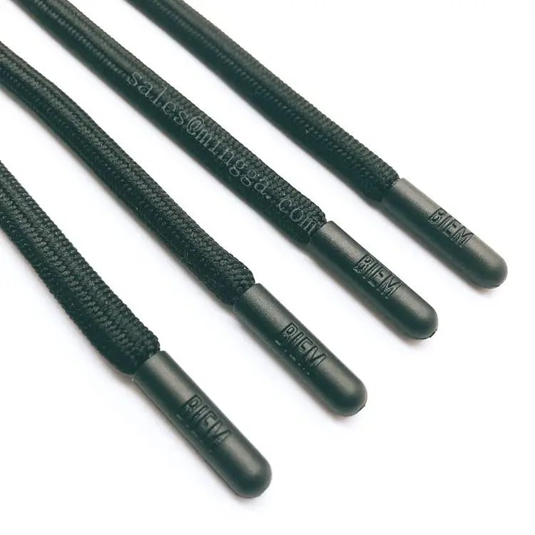 7mm Braided Polyester Draw Cord With Rubber Bullet Tips,Drawstring Cord