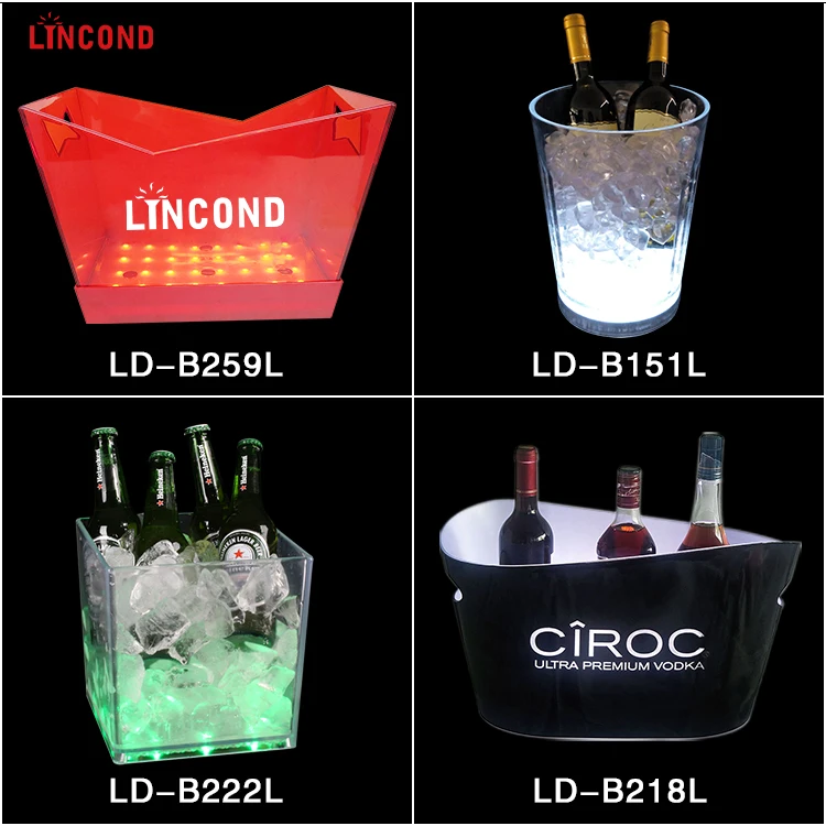 Rechargeable Led Illuminated Acrylic Ice Bucket Buy Rechargeable Led