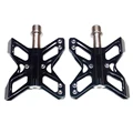 Rock Road Mountain Bike Platform Pedals 3 Bearing Bike Bycicle Ultralight Pedal Flat Aluminum Black Cycling