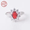 Sterling Silver Ruby Ring Solitaire (Lab) July Birthstone / Red Ruby Ring Silver