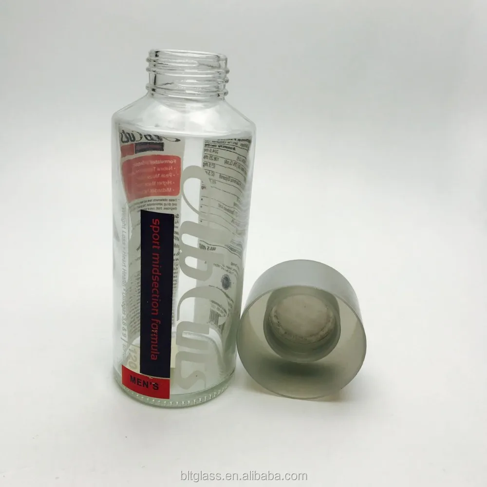 Empty Liquid Medicine Sports Drinks Glass Bottle With Lid 200ml 250ml