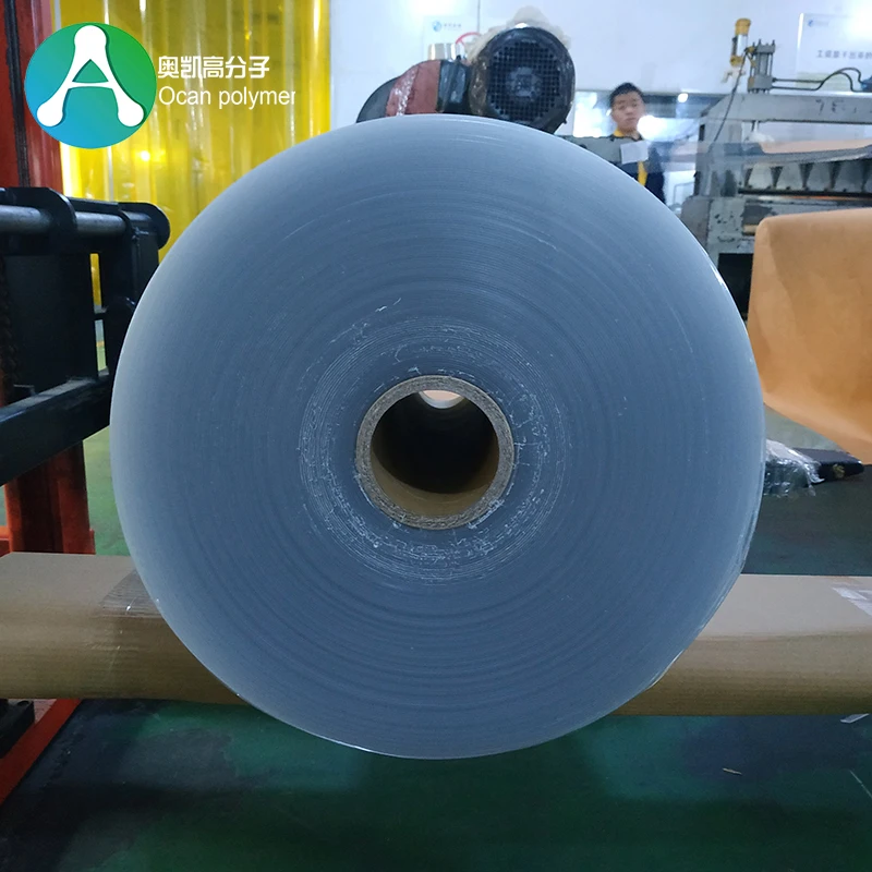 Pvc Thin Clear Blue Plastic Pvc Sheet Roll For Thermoforming Packages