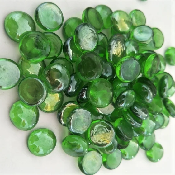 Wholesale Flat Colored Vase Filler Aquarium Glass Decorative Pebbles