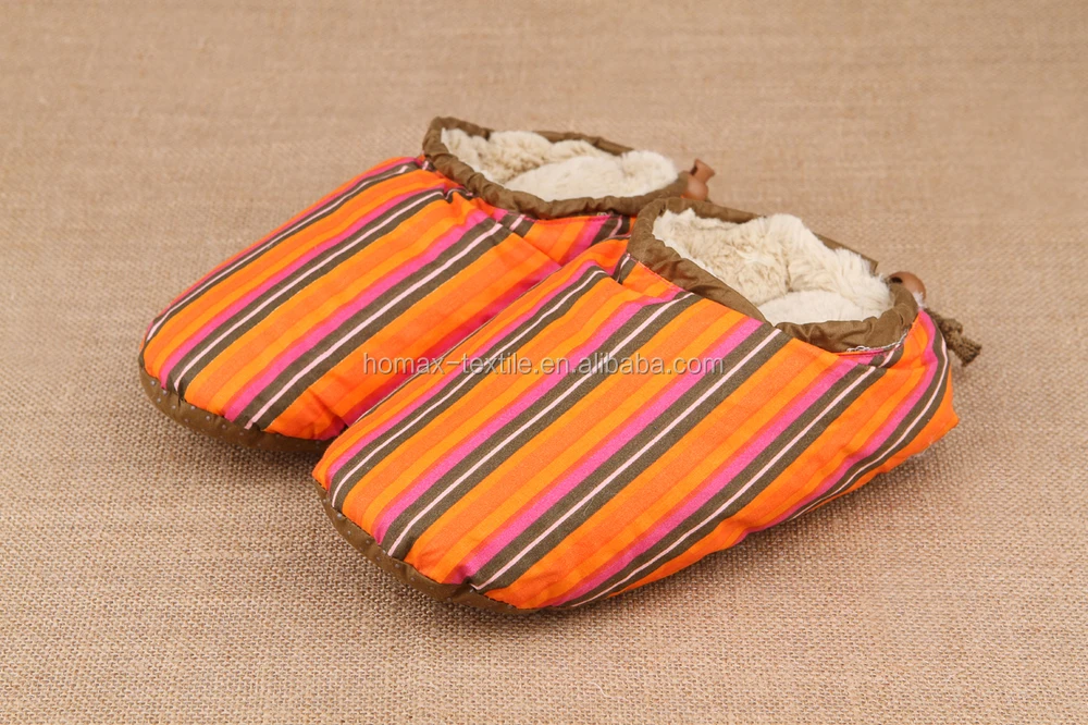 Cotton Fabric Feather And Down Filled Women Indoor Slippers Buy Down Slippers,Cotton Slipper