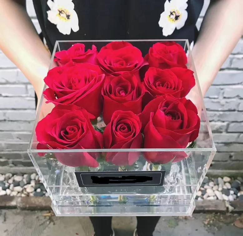 Empty Flower Box Luxury Rose/flower Music Box/creative Flower Box Buy Crystal Flower Box,Large