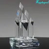 Pillar Glass Crystal Trophy For Business Dedication And Leadership Gift