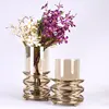 4019 decoration metal glass round flower vase candlestick candle stick stand