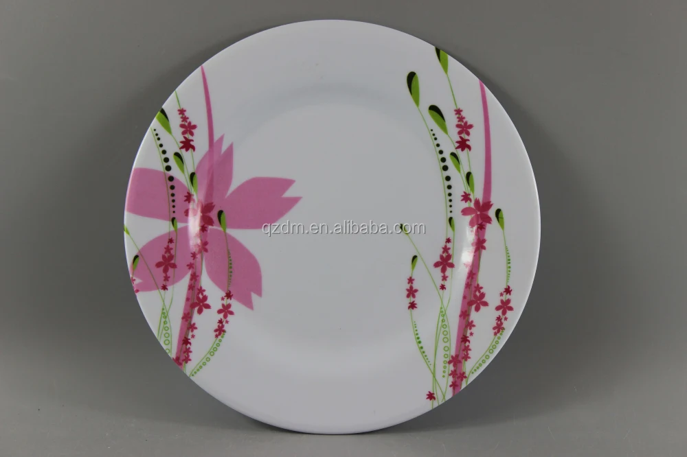Elegant Print Melamine Round Plate For Dessert