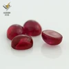 8# Oval Cabochon Flat Bottom Synthetic D-Red Ruby