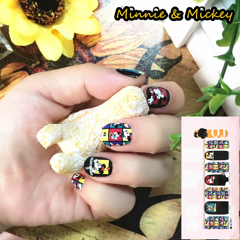 Yellow Black Cute Mouse child Nail Arts Nail Sticker Waterproof Nail Decal Sticker Gel Polish French