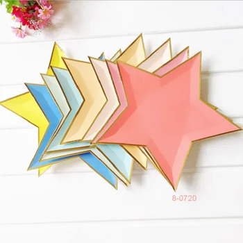 pink star paper plates