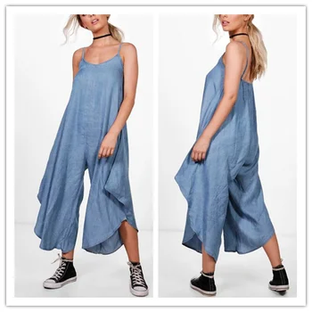 denim harem jumpsuit