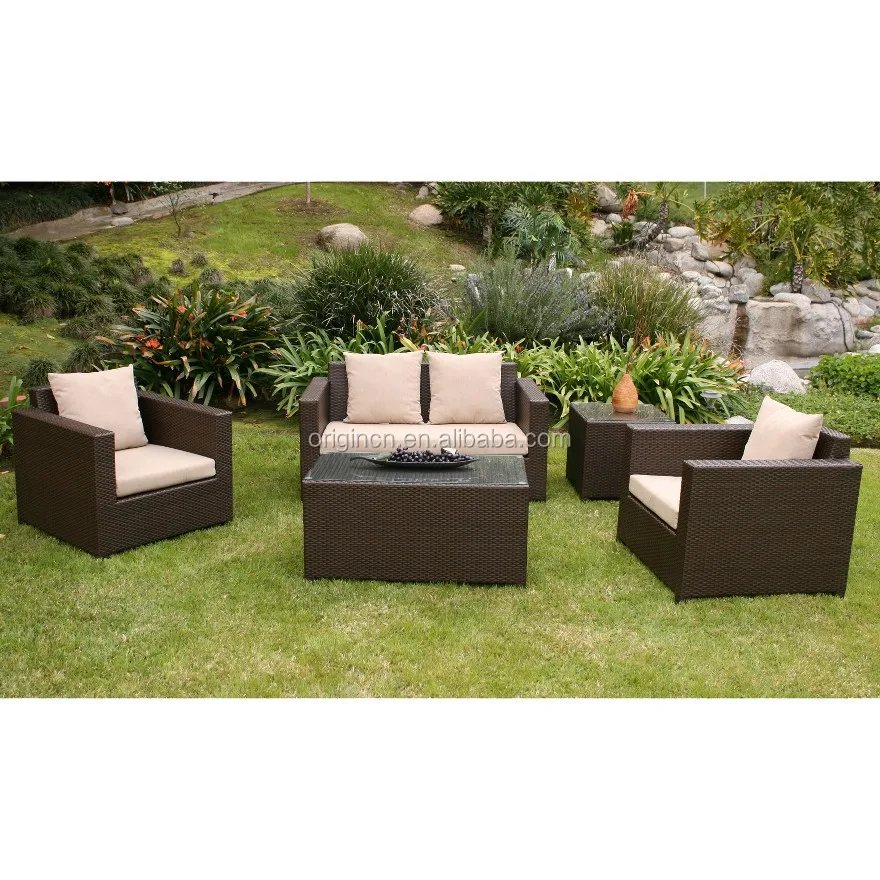 Clearance Steel Frame 5 Piece Wicker Lounge Set Used Steel Frame 5 Piece Wicker