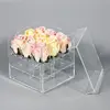 Plastic Crystal Water Holder Decorative Square Rose Vase Wedding Flower Gift Box Makeup Organizer