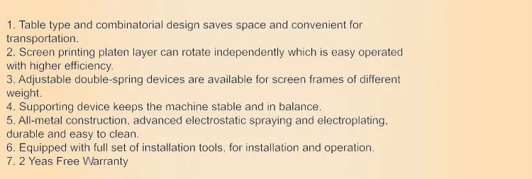 4 Color  1 Station slik  Screen Printing Machine  for T-shirt DIY Press Silk Screen Removable Pallet