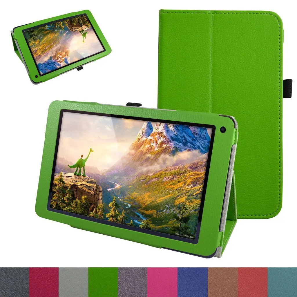 10.1" Fusion5 104 GPS Case,Mama Mouth PU Leather Folio 2-folding Stand Cover for 10.1" Fusion5 104 GPS Android 5.1 Lollipop Tablet PC,Green
