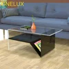 Furniture Clear acrylic coffee table With Additional Shelf,/cheap Living Room Tea Table With Magazine Rack