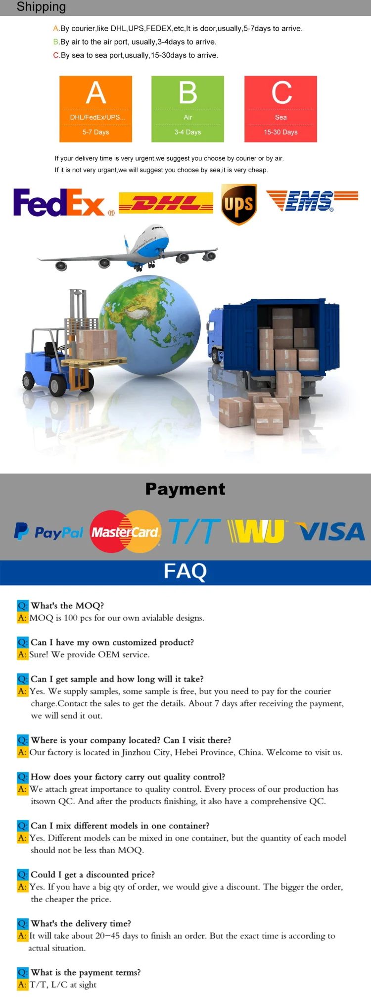 Shipping & Payment & FAQ