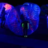 Factory adult 1.35m diameter 0.7mm TPU bubble ball glow in the dark ropes bubbles soccer inflatable bubble bumper ball