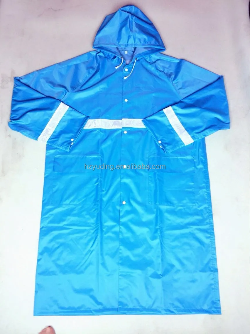 High Quality Durable Polyester 100 Waterproof Reflective Raincoat