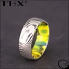 Custom Made Captivating Iridescent Damasteel Wedding Ring