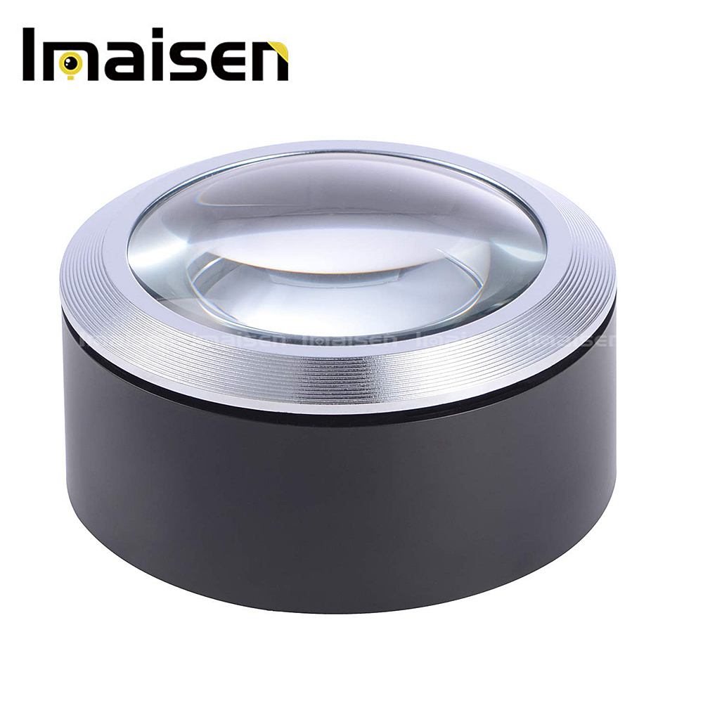 5x Desktop Dome Magnifier,With Light And Stand For Map Document Reading